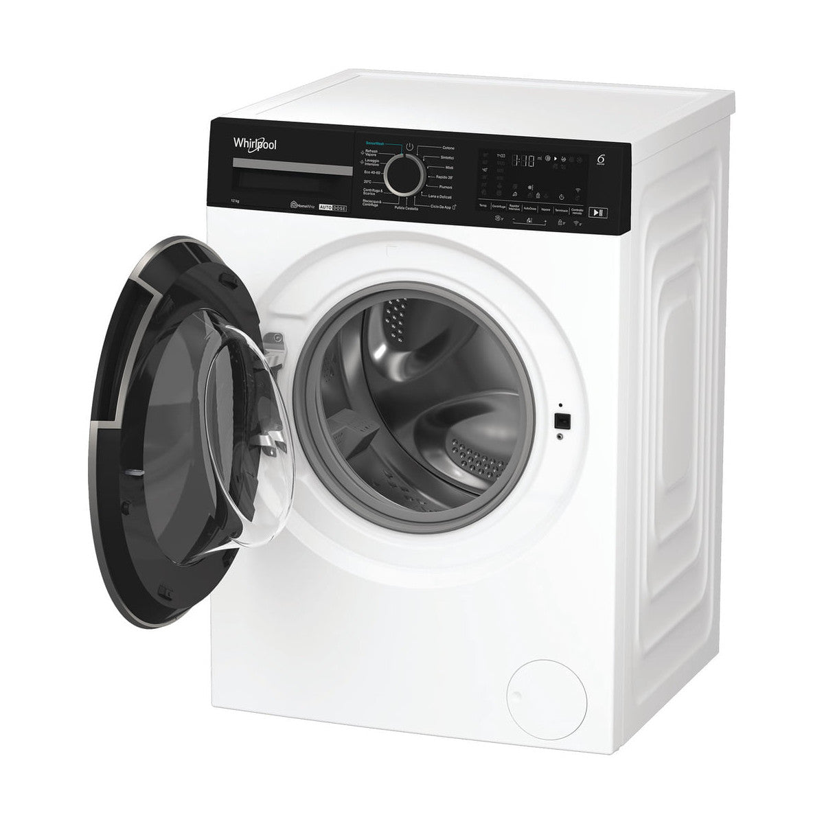 Whirlpool FRONT LOADER STD, Capacità 12kg, classe A -10%, bianco, Autodose, vapore, porta nera, Wi-Fi Venduto come Grado B 8003437061998