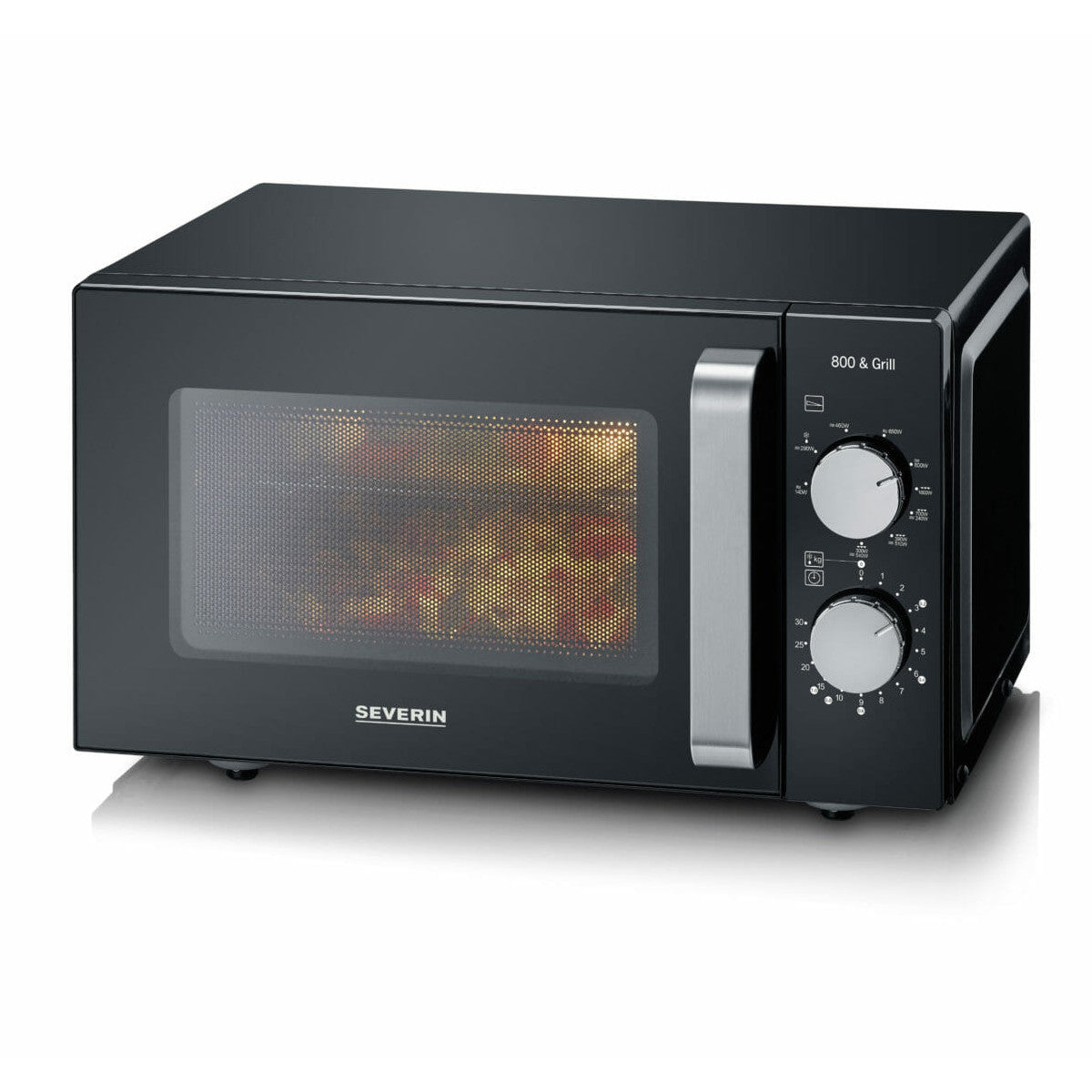 Severin MW 7762 forno a microonde Nero, Acciaio inox Microonde con grill Superficie piana 20 L 800 W