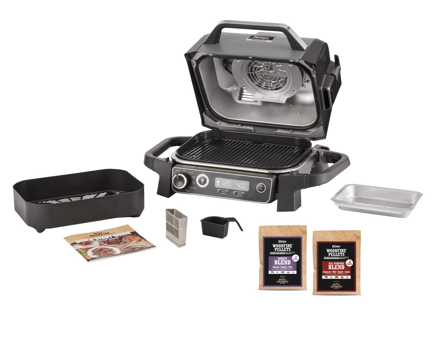 Ninja Woodfire OG701EU Barbecue elettrico con affumicatore integrato Grigio