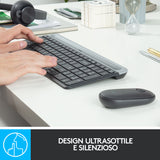 Kit Mouse e Tastiera Logitech MK470 Wireless per Windows Italiano QWERTY Grigio