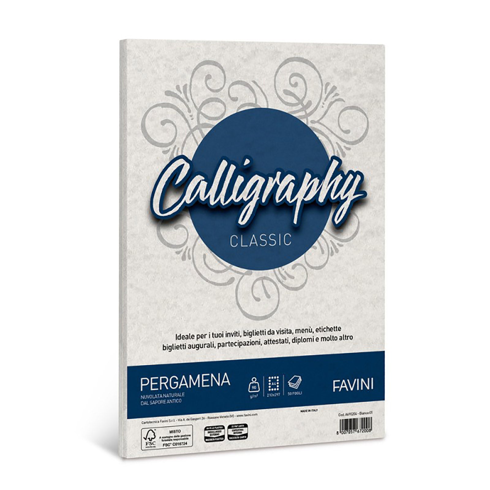 Favini CF50 FOGLI PERGAMENA A4 90G BIANCO Foglio d'arte