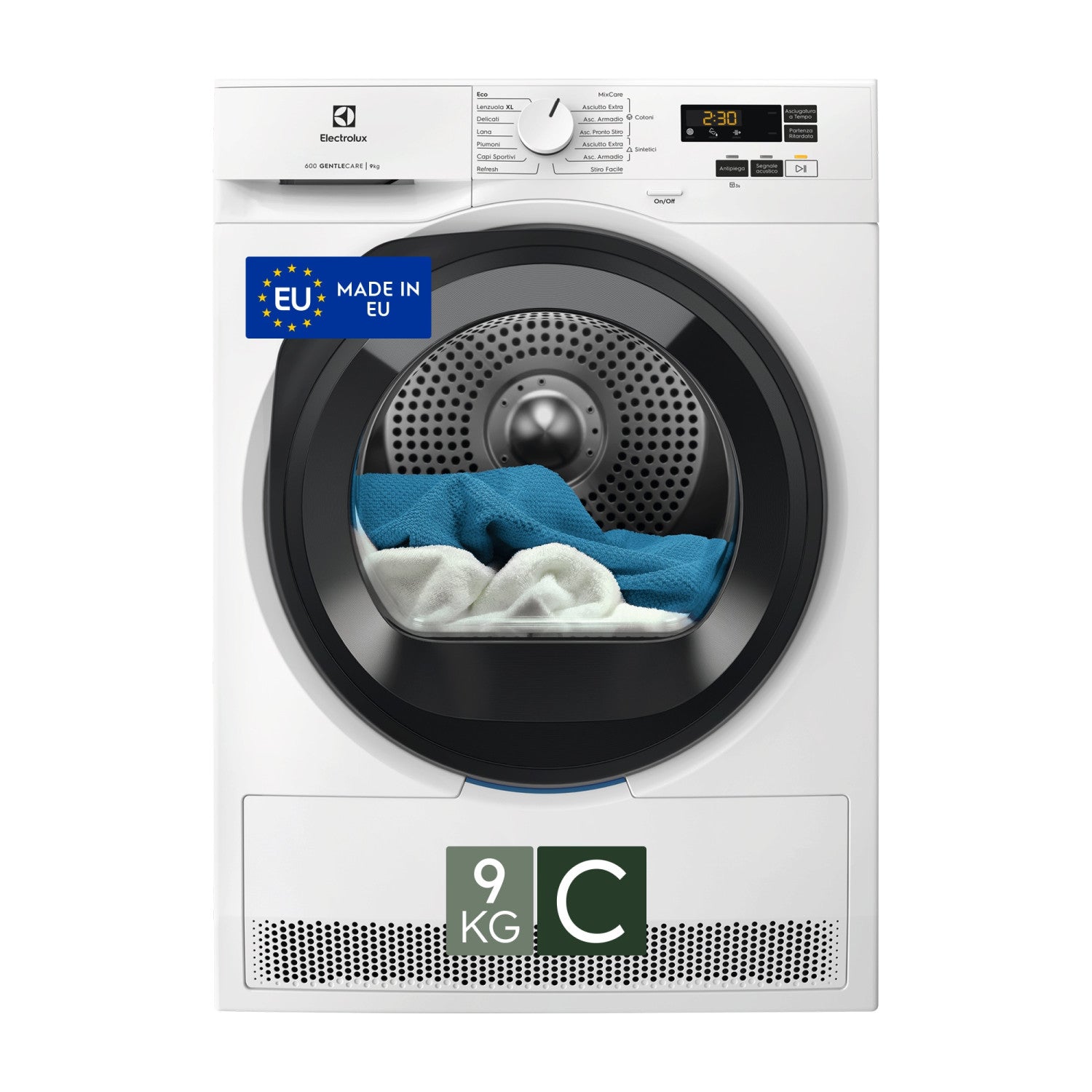 Electrolux EW6HBG19G asciugatrice Libera installazione Caricamento frontale 9 kg Bianco