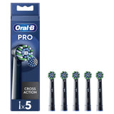 Oral-B Pro Cross Action 5 pz Testine di ricambio Nero