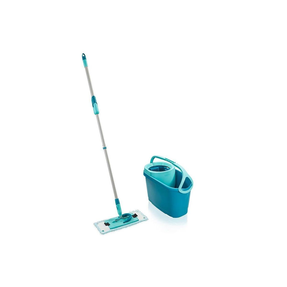 Scopa Lavapavimenti Leifheit Clean Twist M Ergo LFH52120 Set Scopa e Secchio con Panno Pavimenti con Meccanismo di Rotazione e Tecnologia di Centrifuga Azzurro