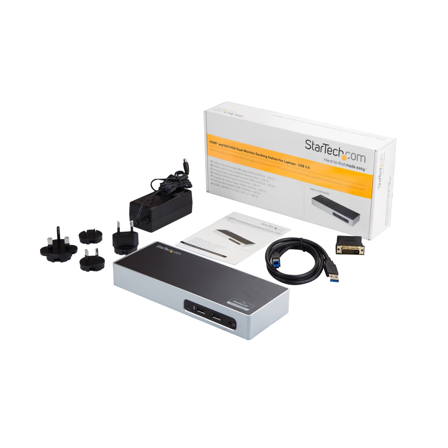 StarTech.com Docking Station USB 3.0 - Laptop Dock per doppio monitor con HDMI e DVI/VGA Video - Hub a 6 porte USB 3.1 Gen 1 5Gbps, GbE, Audio - Dock Universale Type-A - Windows Mac