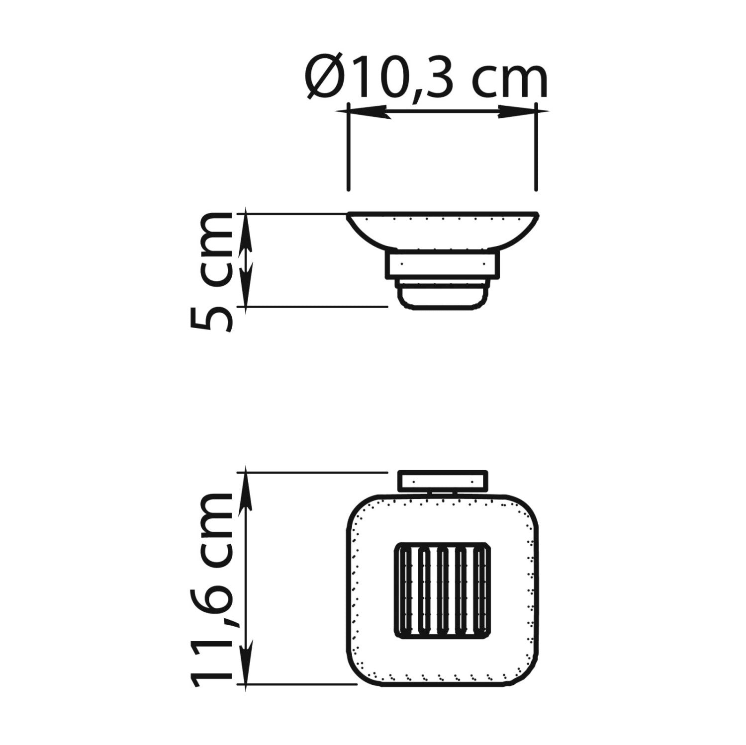 Gedy Portasapone Da Parete Tonga In Acciaio Inox E Vetro Satinato Cromato 10,3x11,6x5 Cm