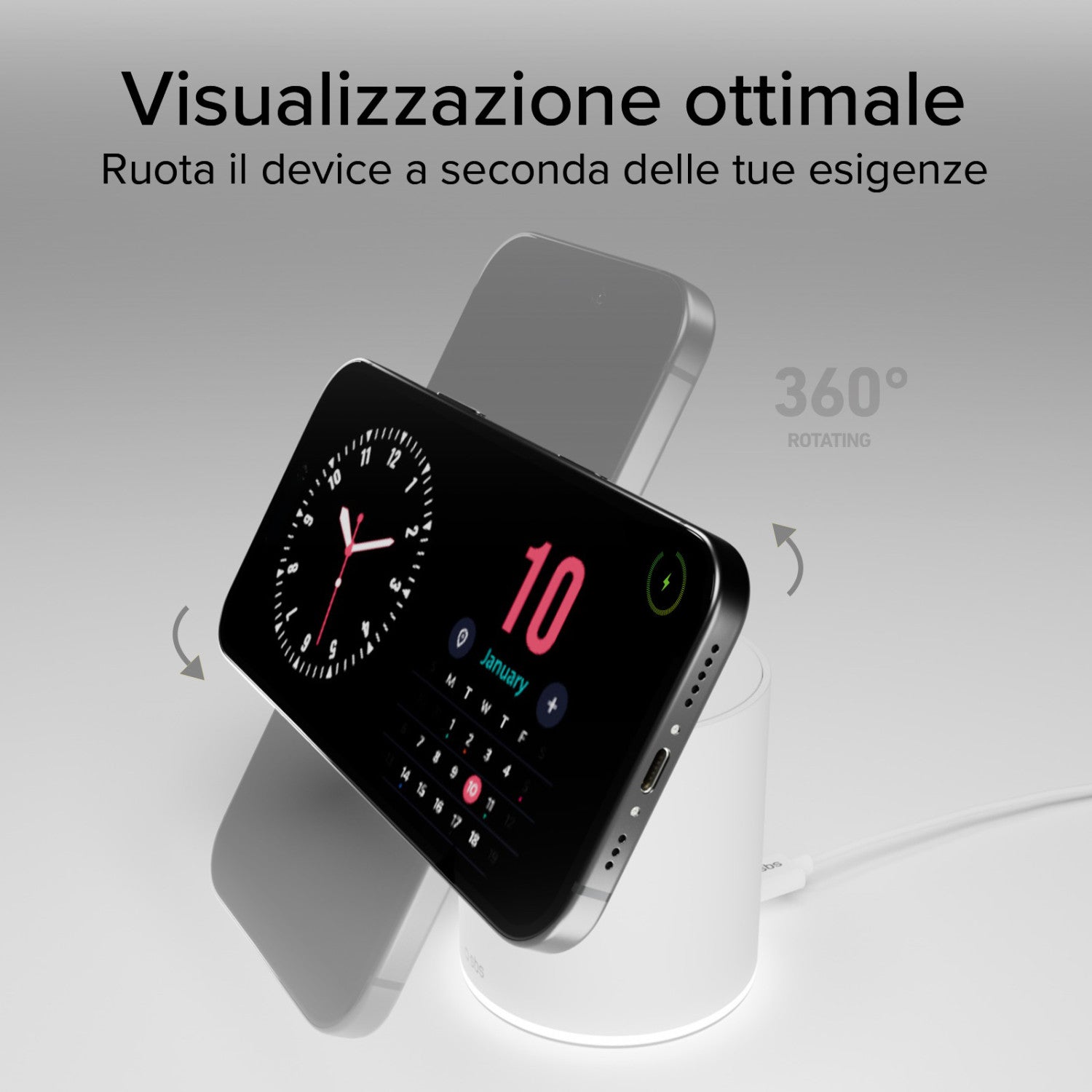 SBS TEWIRMAGFOLD2IN1 Caricabatterie per dispositivi mobili Auricolare, Smartphone Bianco USB Carica wireless Ricarica rapida Interno
