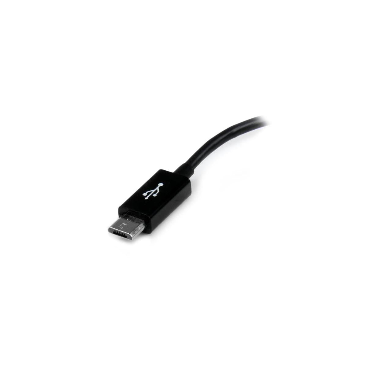 StarTech.com Cavo Adattatore micro USB a USB femmina OTG da viaggio 12cm M/F - Nero