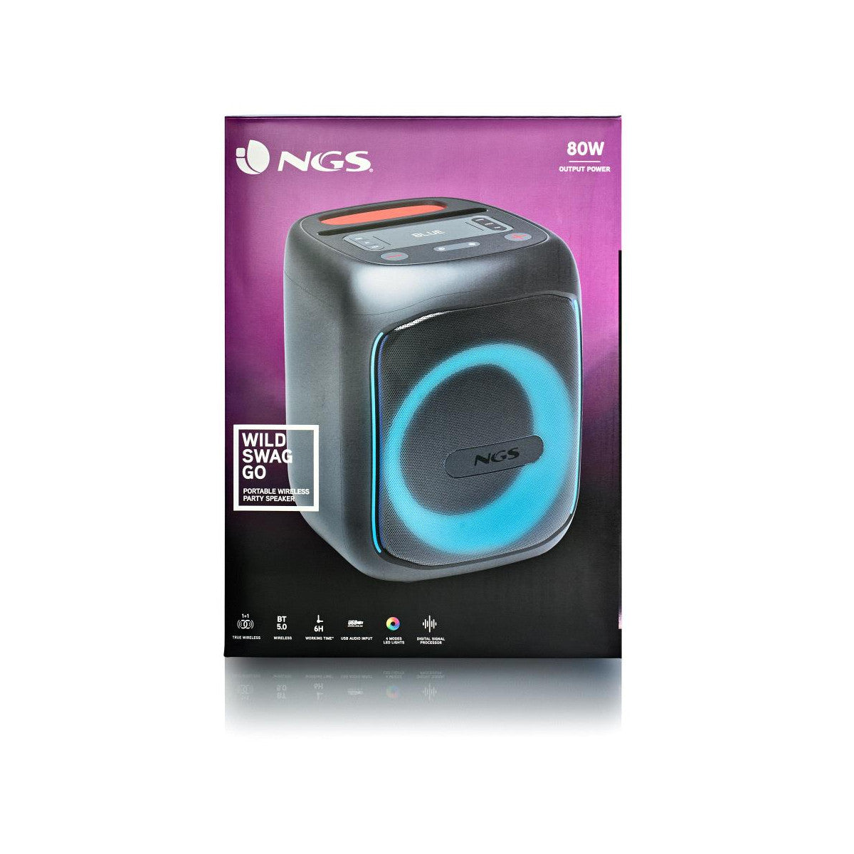 NGS WILD SWAG GO Altoparlante da festa Nero 40 W