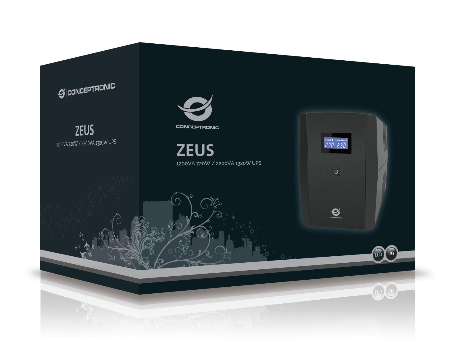 Conceptronic ZEUS03EM gruppo di continuità (UPS) A linea interattiva 1,2 kVA 720 W 5 presa(e) AC