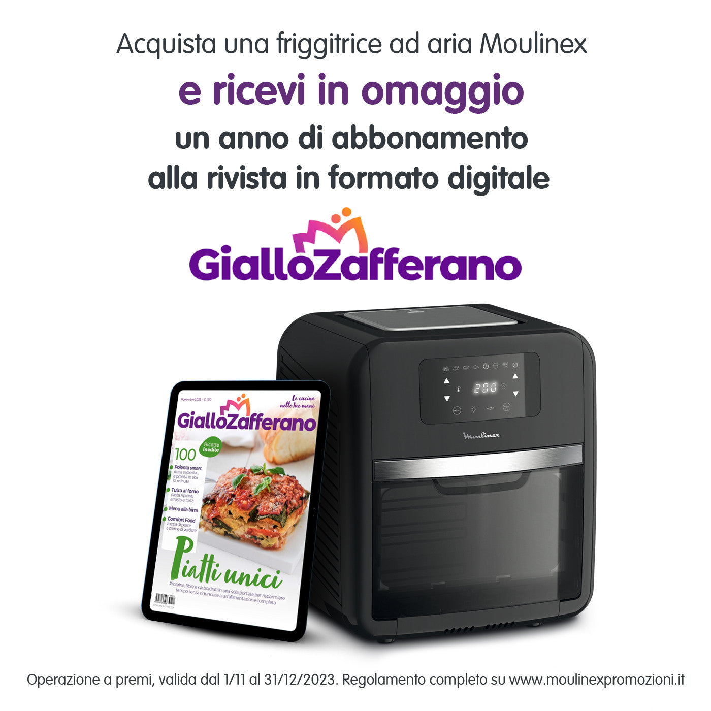 Friggitrice Aria Moulinex Oven e Grill 11L 2000 W Nero
