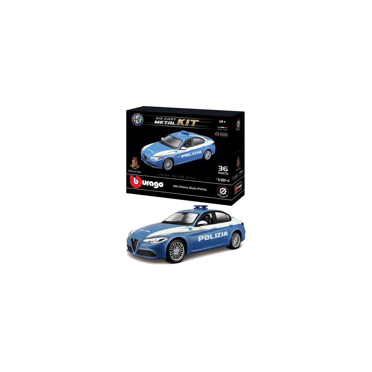 BBURAGO Alfa Romeo Giulia Polizia 1 24 Modello di auto della polizia Preassemblato 1 24