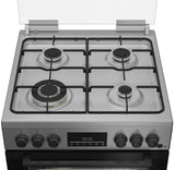 Beko Cucina Forno Elettrico Ventilato con Grill Elettrico e Timer, coperchio in vetro, ventilazione tangenziale, Classe A, Display LED XL, Piedini, Inox