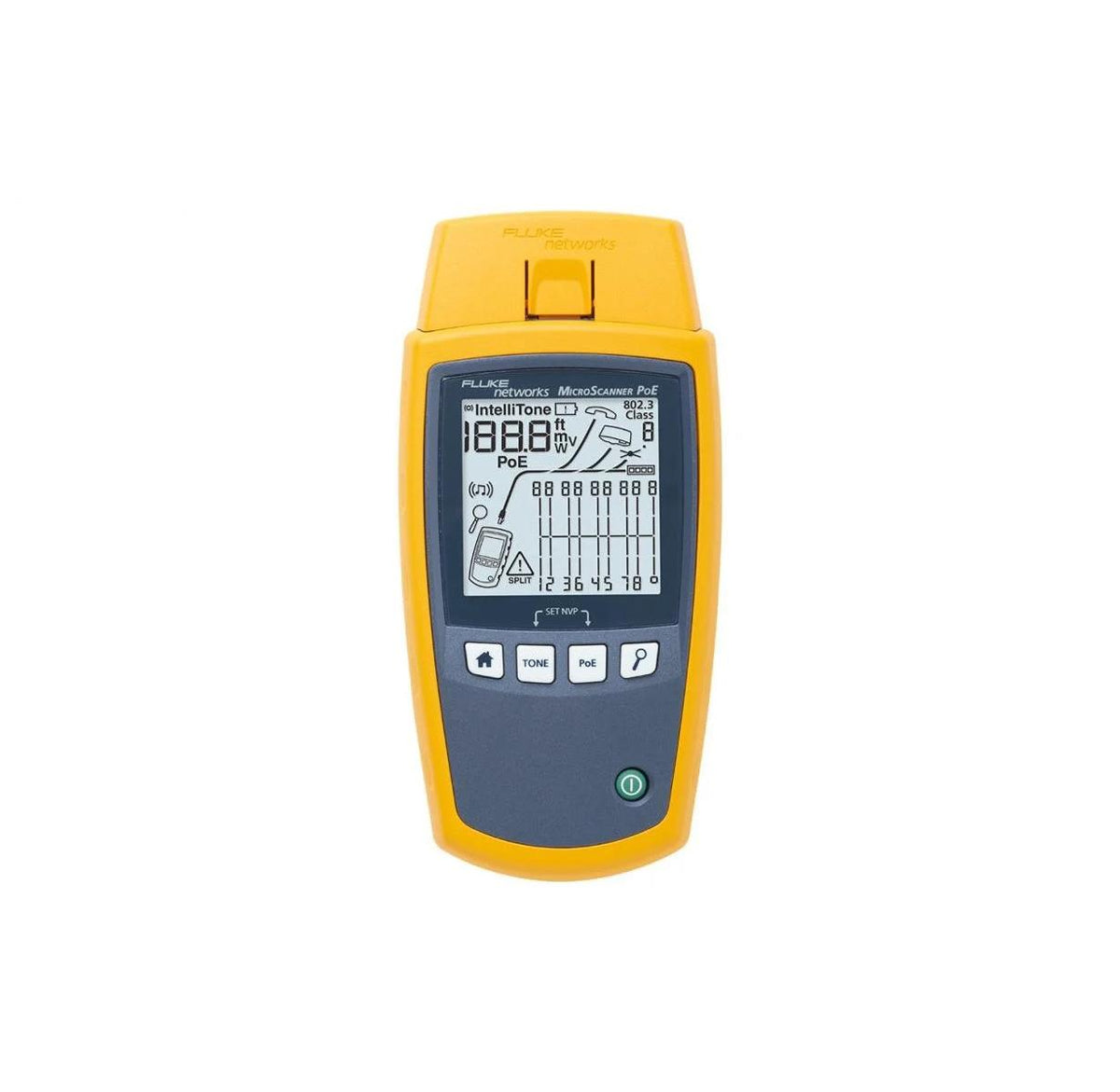 Fluke MicroScanner PoE Tester PoE Blu Giallo