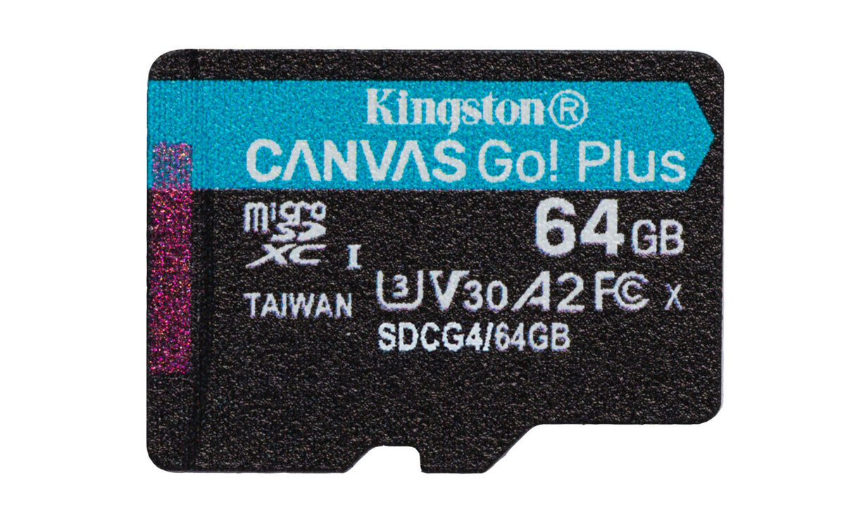 Kingston Technology 64 GB microSDXC Canvas Go Plus Gen4 200R A2 U3 Confezione singola senza ADP