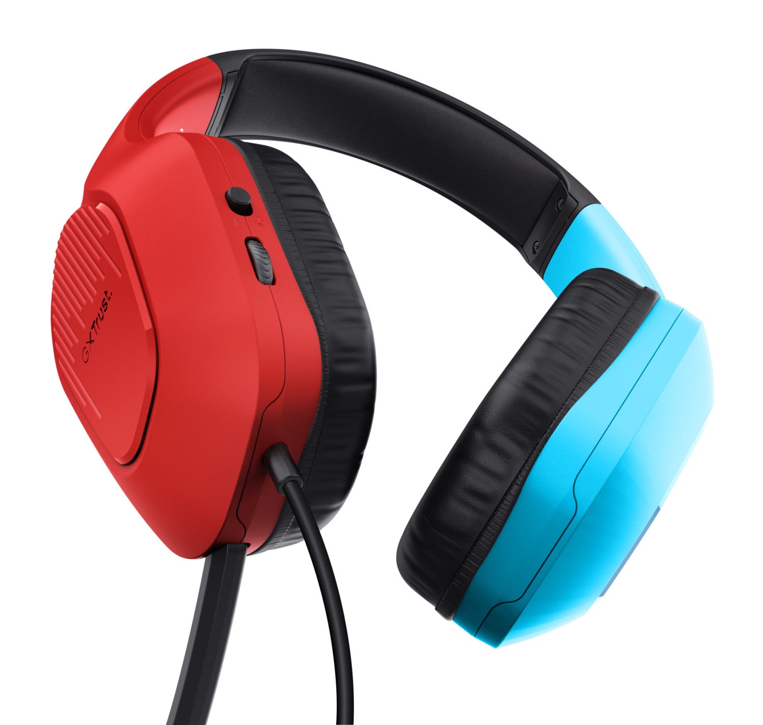 Trust GXT 416S Zirox Cuffie Cablato a Padiglione Gaming Nero Ciano Rosso