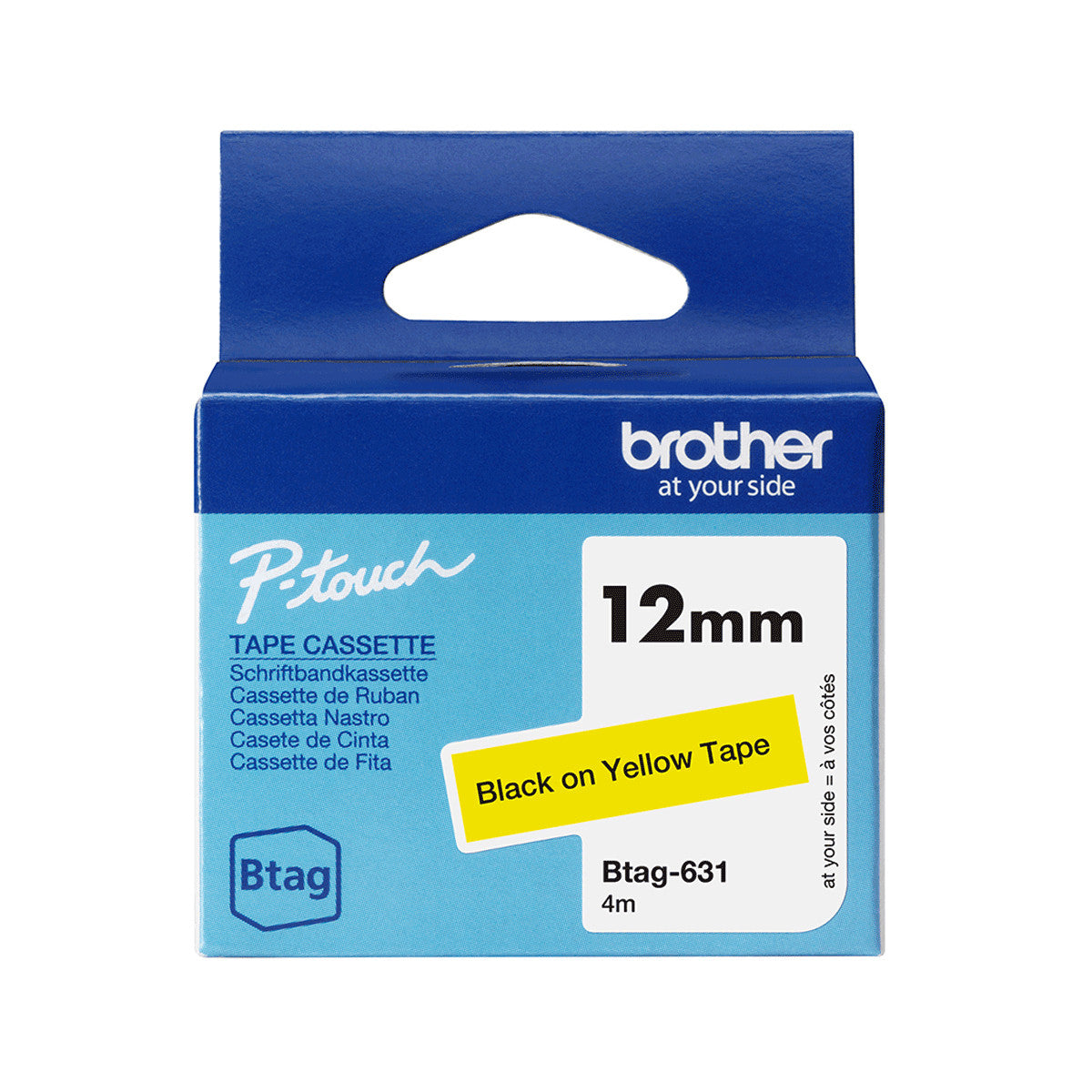 Brother BTAG-631 nastro per etichettatrice Nero su giallo