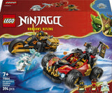 LEGO Ninjago 71864 Veicoli Combinanti di Kai e Cole, con Macchina e Moto Giocattolo e 3 Minifigure, Regalo per Bambini da 7