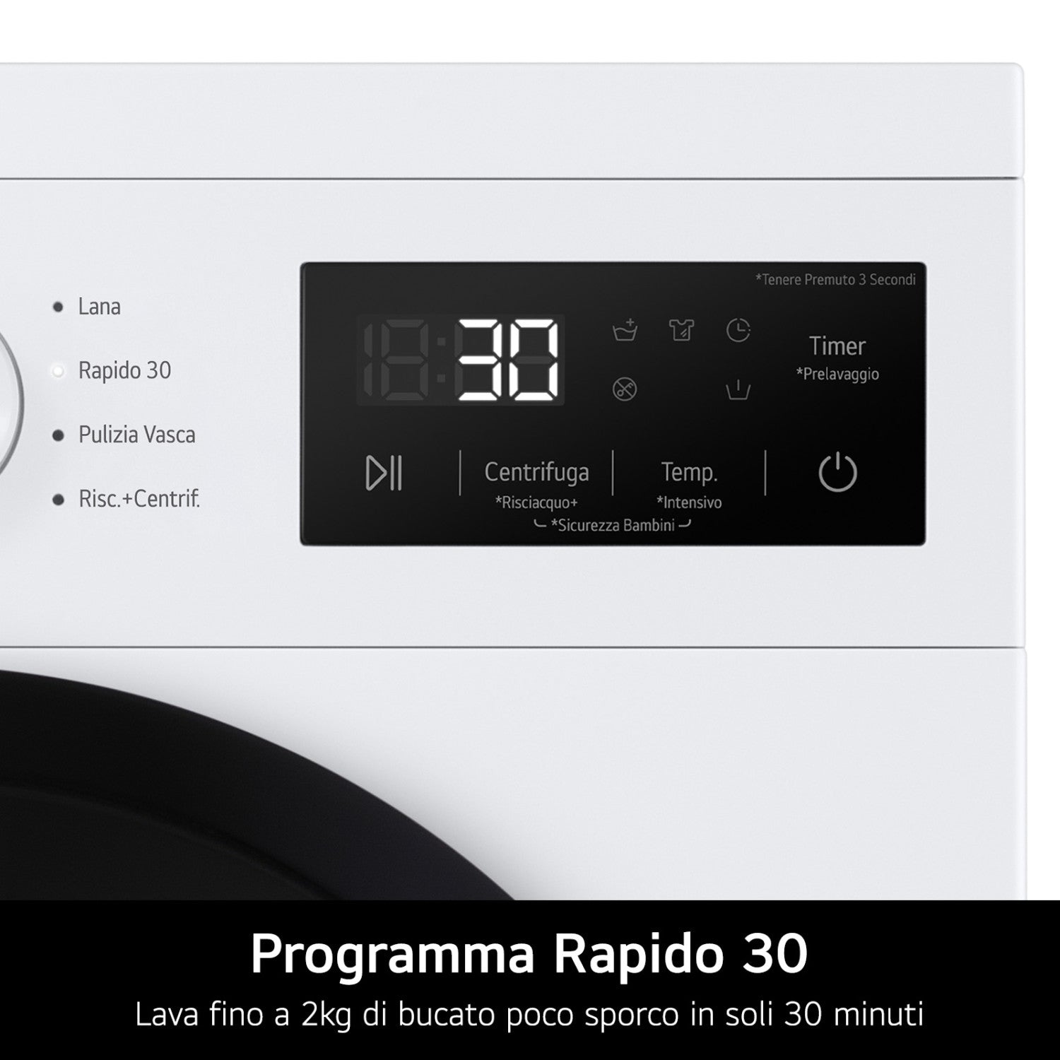 LG F4NA1009NWK Lavatrice 9kg, Classe A, 1400 giri, Programma igiene con vapore, Top rimovibile, White