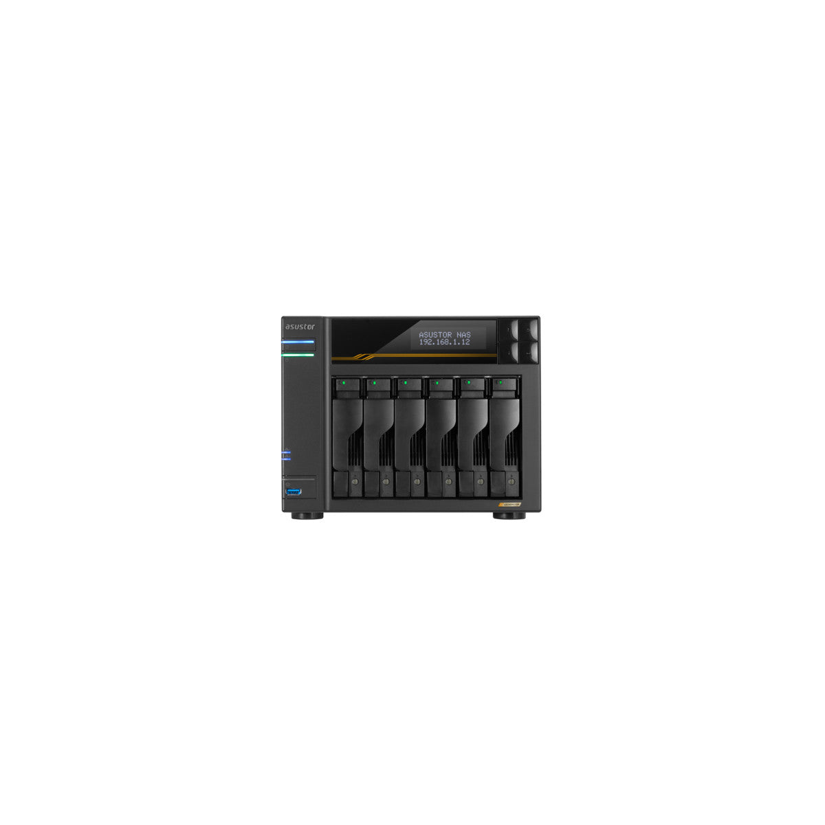 Asustor LOCKERSTOR 6 Gen3 (AS6806T) NAS Desktop AMD Ryzen V3C14 16 GB DDR5 ADM Nero