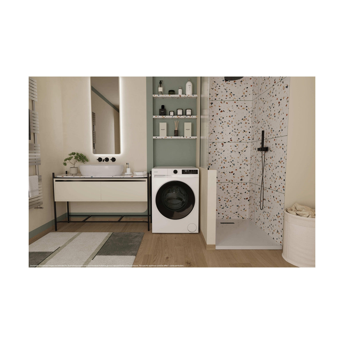 Candy ProWash 300, Lavasciuga Slim 8 5 KG, 10 più efficente della classe A, 1400 giri, Bianco, Inverter, Fresh Vapor, GWD 485SB6-S