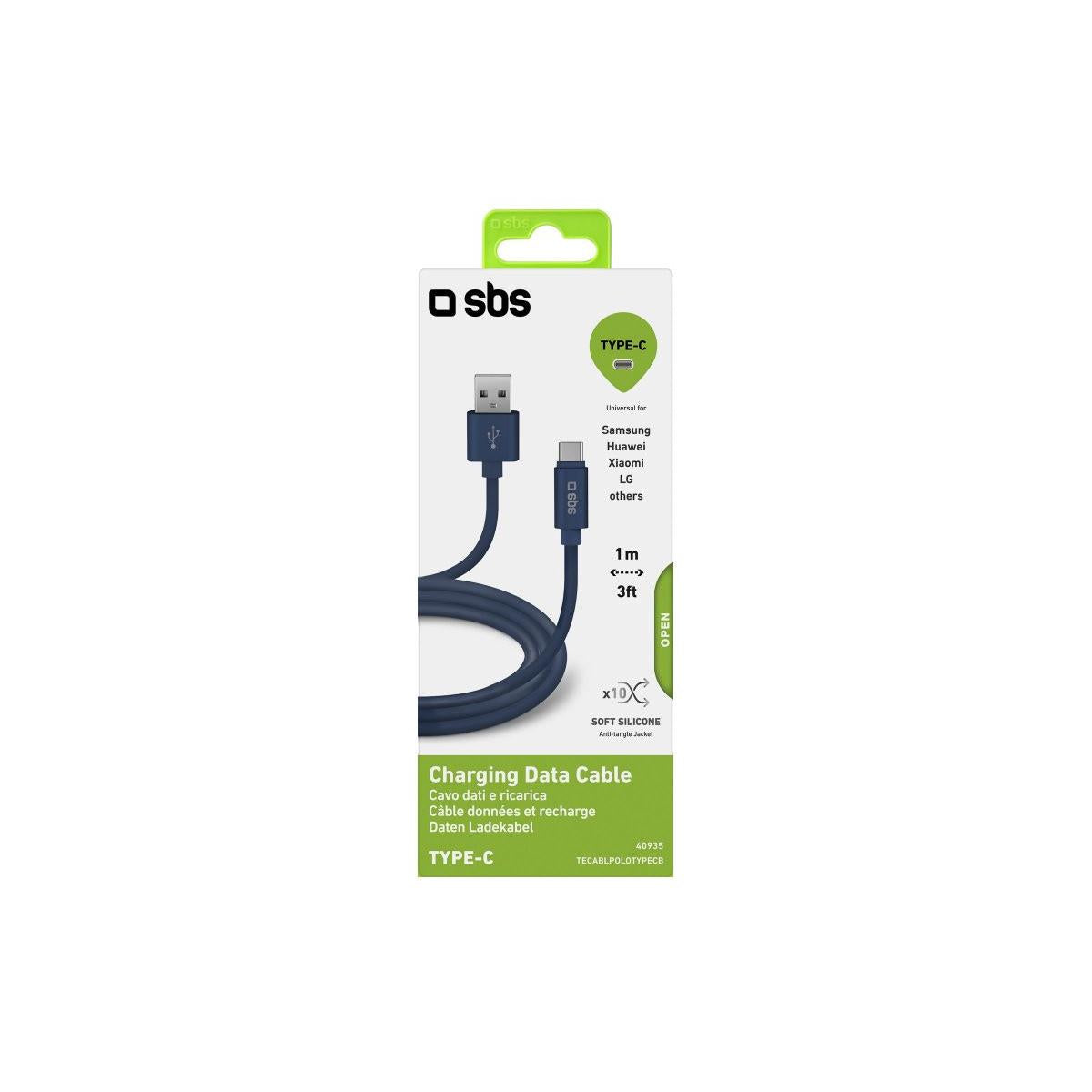 SBS Cavo dati in silicone 1 m - Connettori USB a USB-C