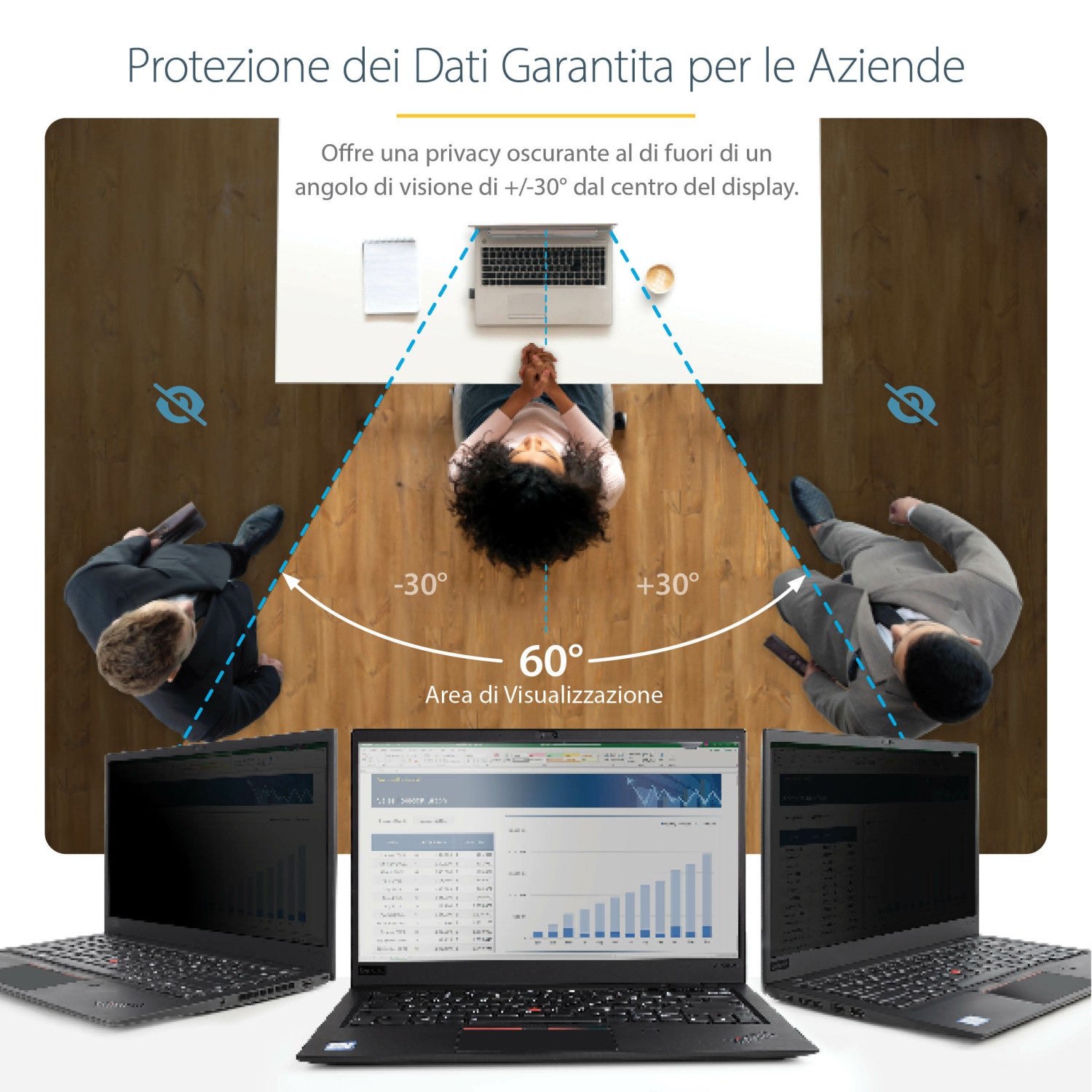 StarTech.com 133L-PRIVACY-SCREEN schermo anti-riflesso Filtro per la privacy senza bordi per display 33,8 cm (13.3")