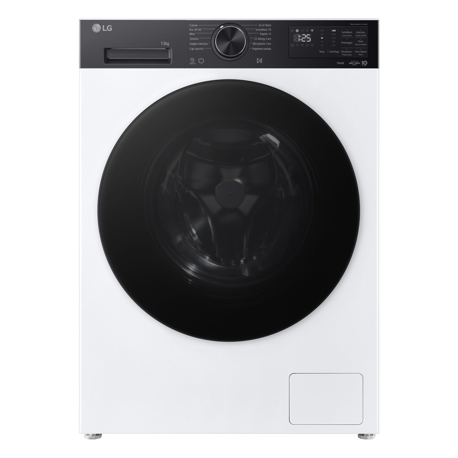LG F4NX5013TKB Lavatrice intelligente 13 kg Classe A-40% Bianco/Nero