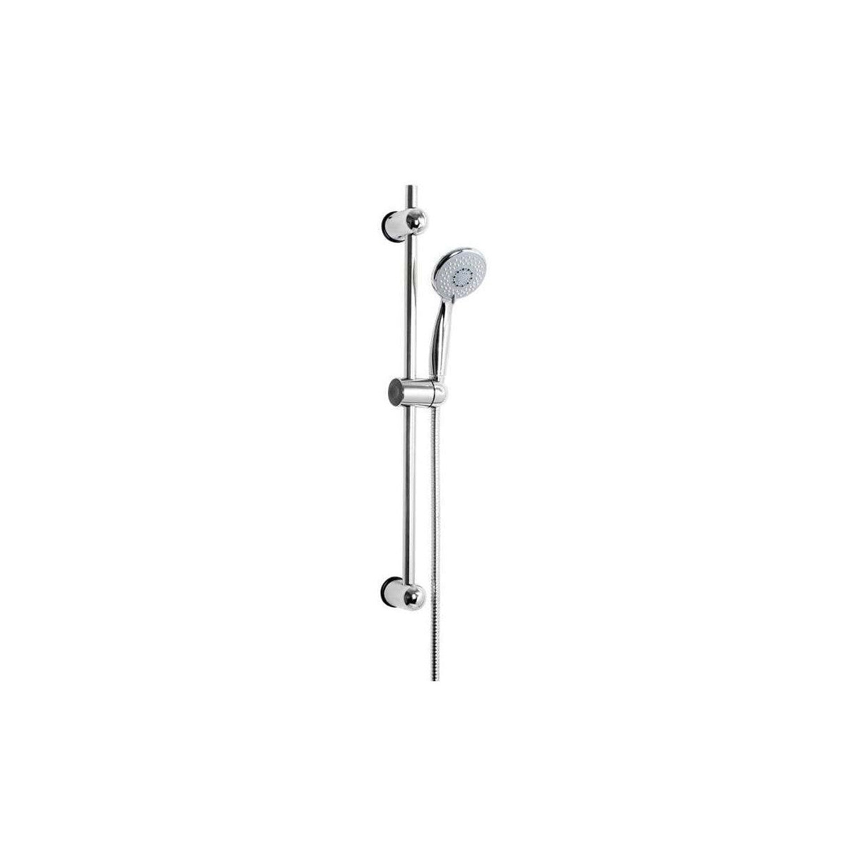 Idro Bric Set Saliscendi Doccia Mali 3 Getti Anticalcare Metallo Cromato Asta 70 Cm Flessibile 150 Cm