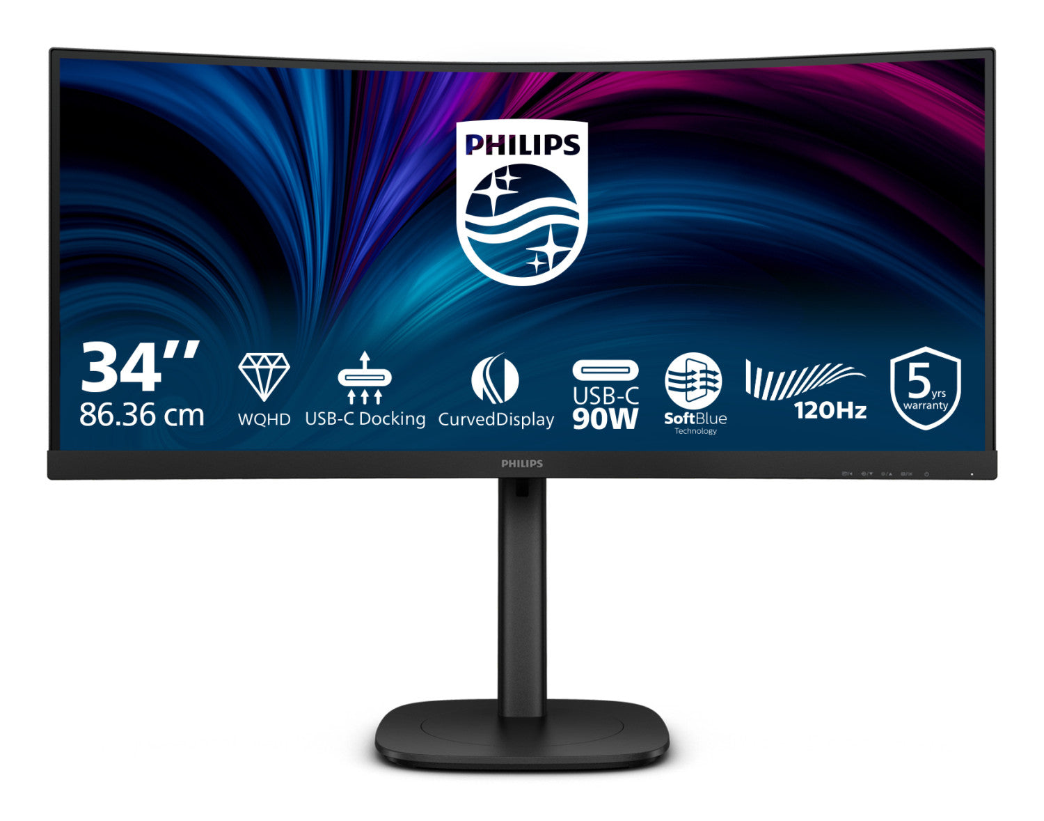 Philips 3000 series 34B2U3600C/00 Monitor PC 86,4 cm (34") 3440 x 1440 Pixel Wide Quad HD LCD Nero