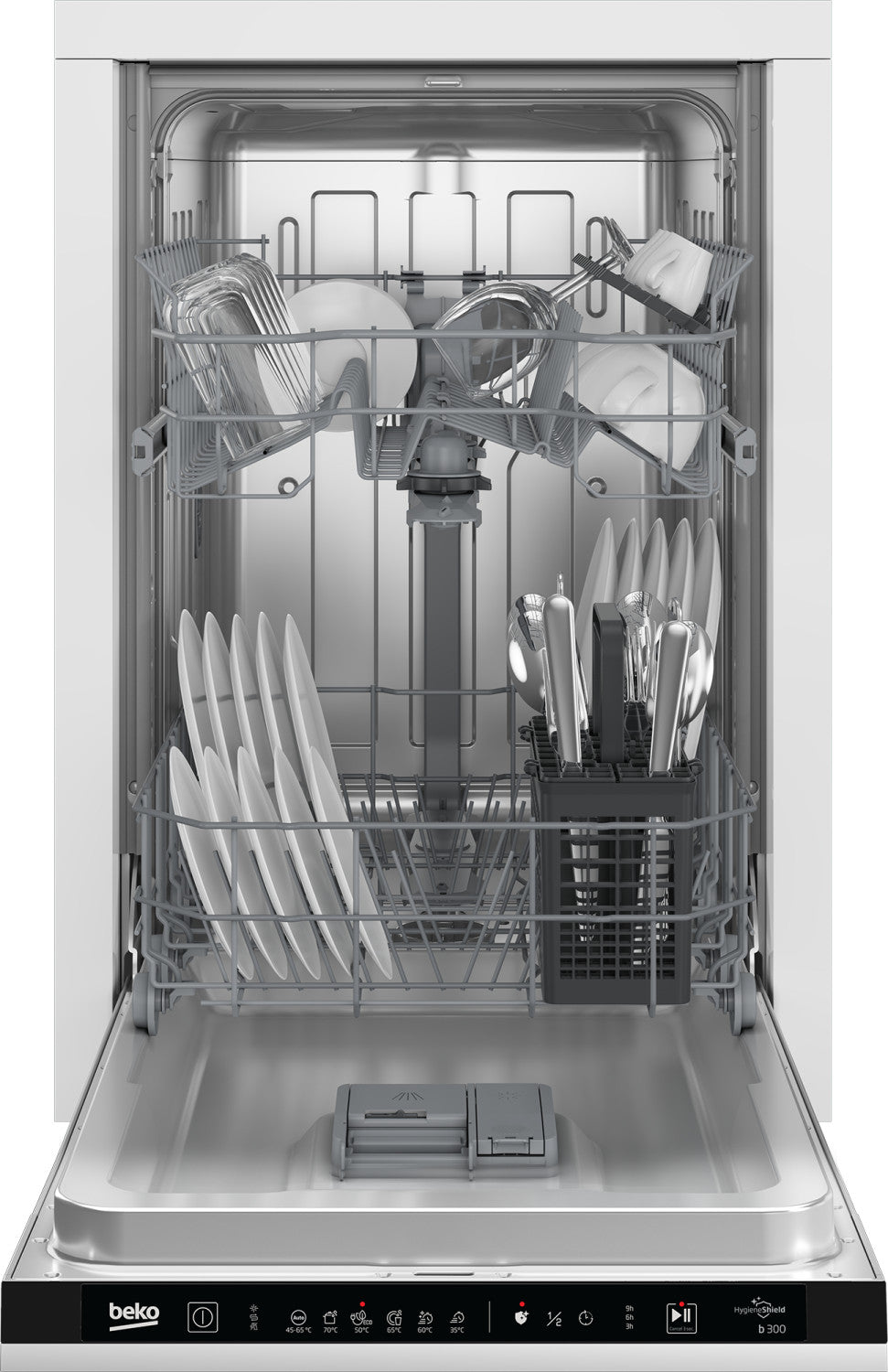 Beko b300 BDIS16030: Lavastoviglie a Scomparsa Totale Slim, 45 cm, 10 Coperti