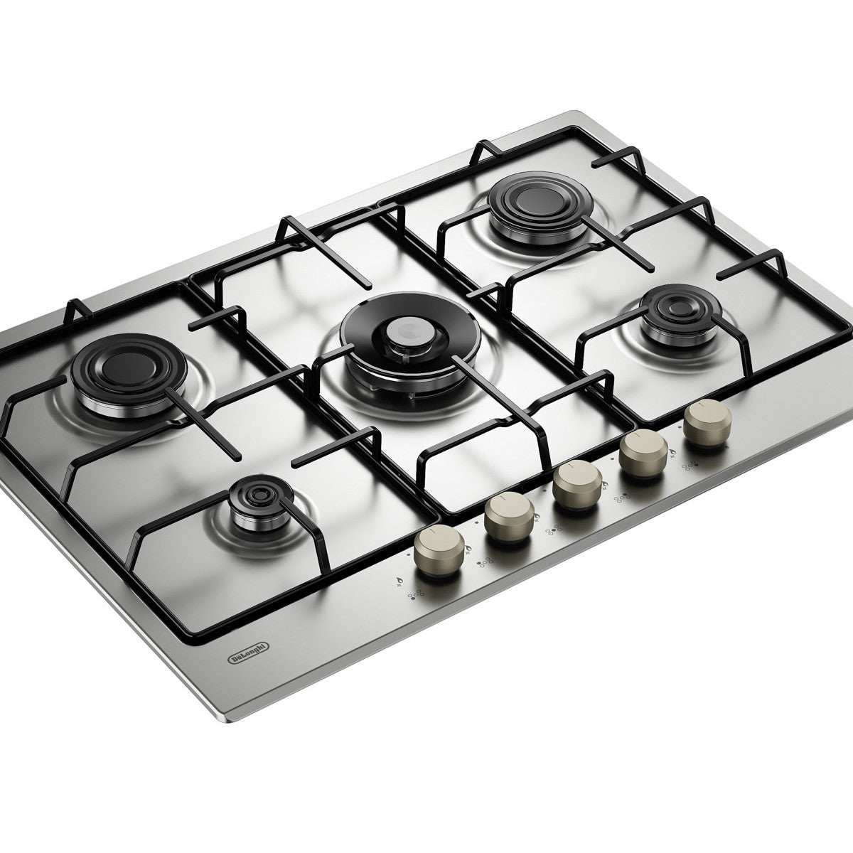 De'Longhi YLG 75 F Piano Cottura a Gas da Incasso 5 Fuochi 75 cm Acciaio Inox