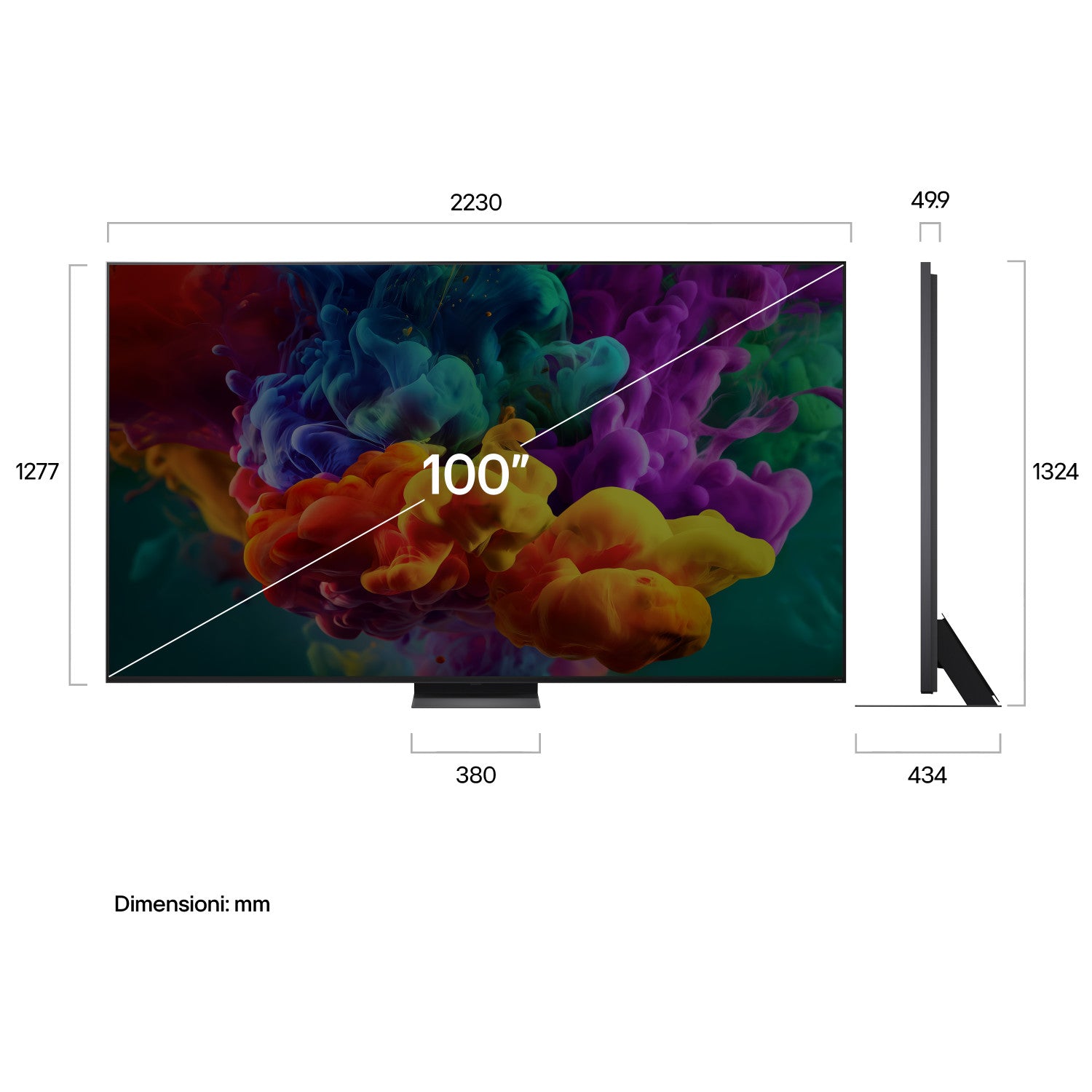 LG QNED evo AI MiniLED 100 pollici Serie QNED87B 100QNED87B6, 4K, Dolby Vision, Processore α8 Gen3, VRR 144Hz, SMART TV 2026