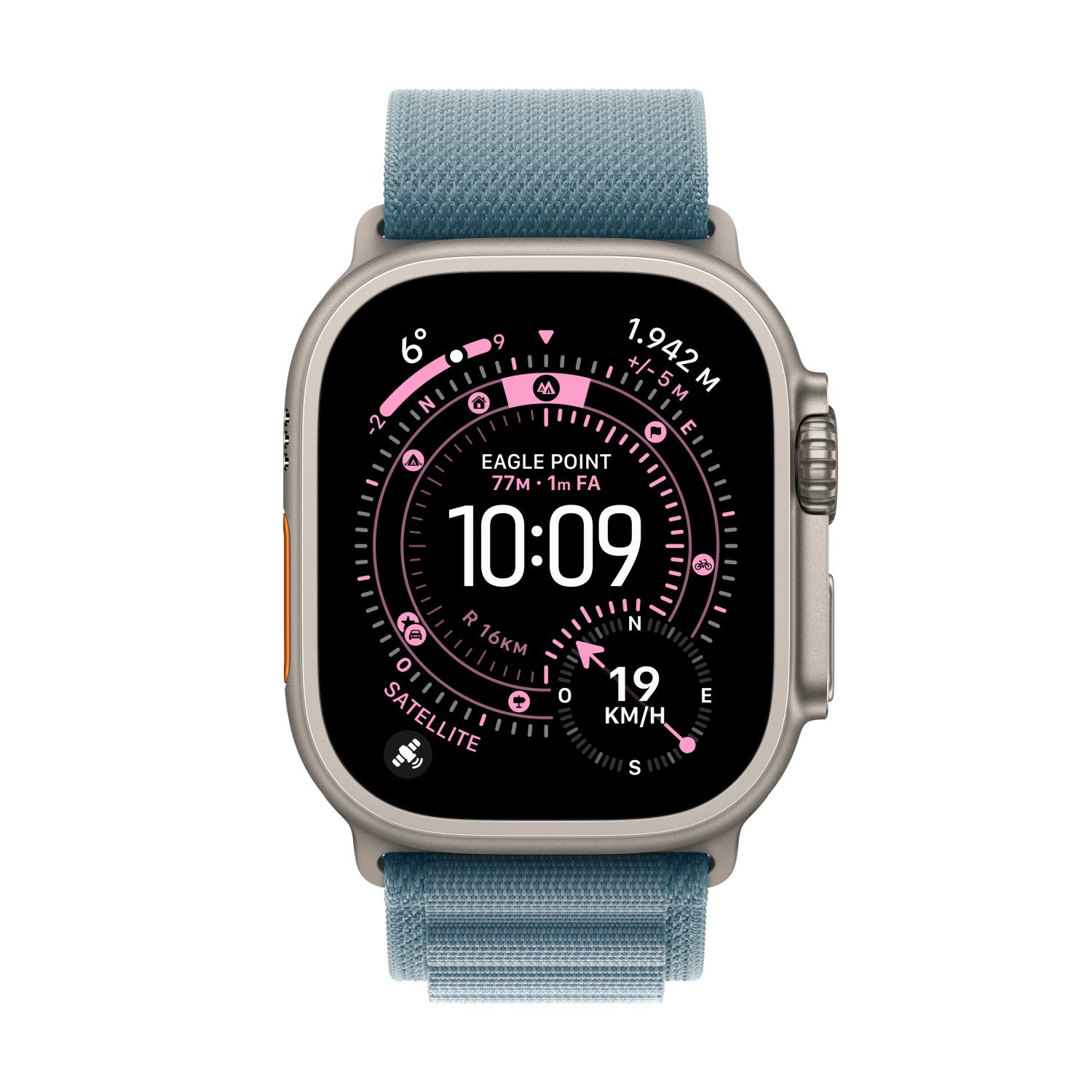Apple Watch Ultra 3 GPS Cellular 49mm Cassa Titanio con Alpine Loop Blu Chiaro - Medium