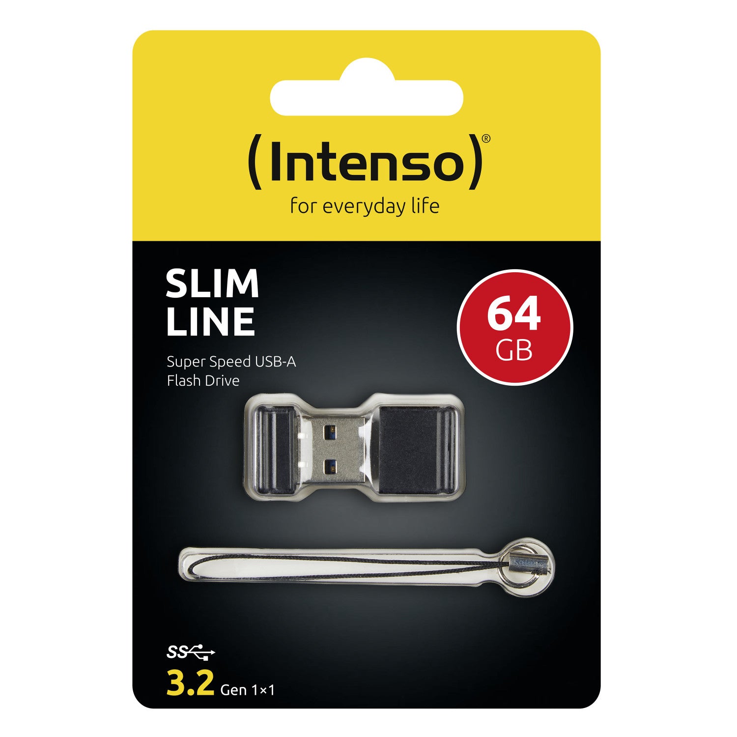 Intenso Slim Line unità flash USB 64 GB USB tipo A 3.2 Gen 1 (3.1 Gen 1) Nero