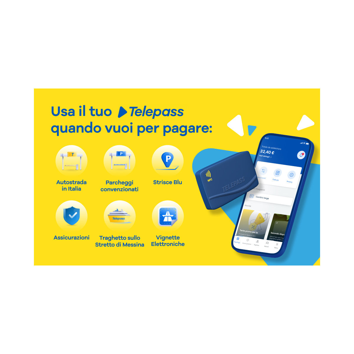 Telepass Grab Go tag RFID Blu 1 pz