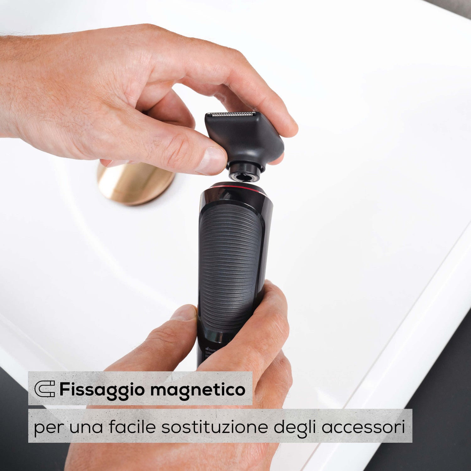 Beurer Rasoio rotante MN8X, regolazione ottimale grazie alla testina flessibile a 360 , 3 testine ad attacco magnetico, accessorio di precisione, impermeabile, ricarica rapida, display LED
