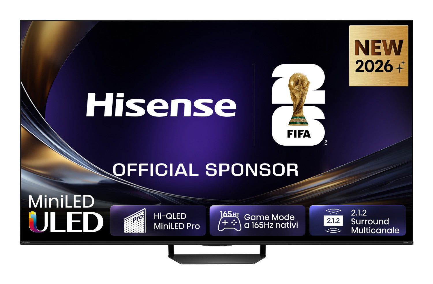 Hisense Smart TV MiniLED 165Hz 65" 4K 65U7S PRO, Schermo Anti-Riflesso, Dolby Atmos 2.1.2 By Devialet, VIDAA OS, Dolby Vision IQ, Native 165Hz Game Mode, 4 HDMI 2.1, Wifi, BT, AirPlay2, lativù 4K