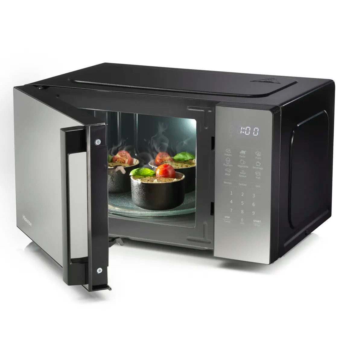 Hisense 742039 forno a microonde Argento Microonde con grill Superficie piana 20 L 700 W Venduto come Grado A 3838782679902