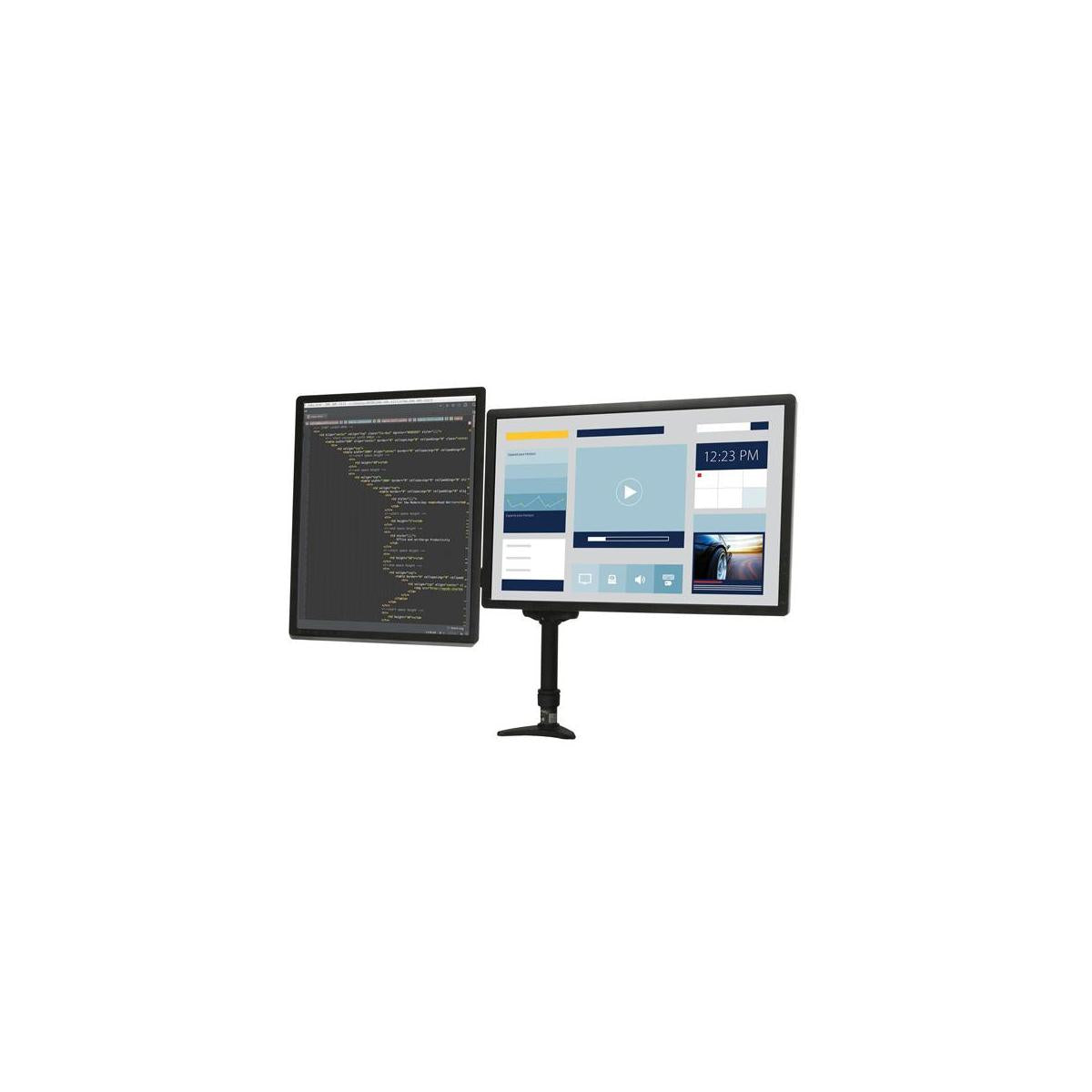 StarTech.com ARMDUAL supporto da tavolo per Tv a schermo piatto 61 cm (24") Nero Scrivania