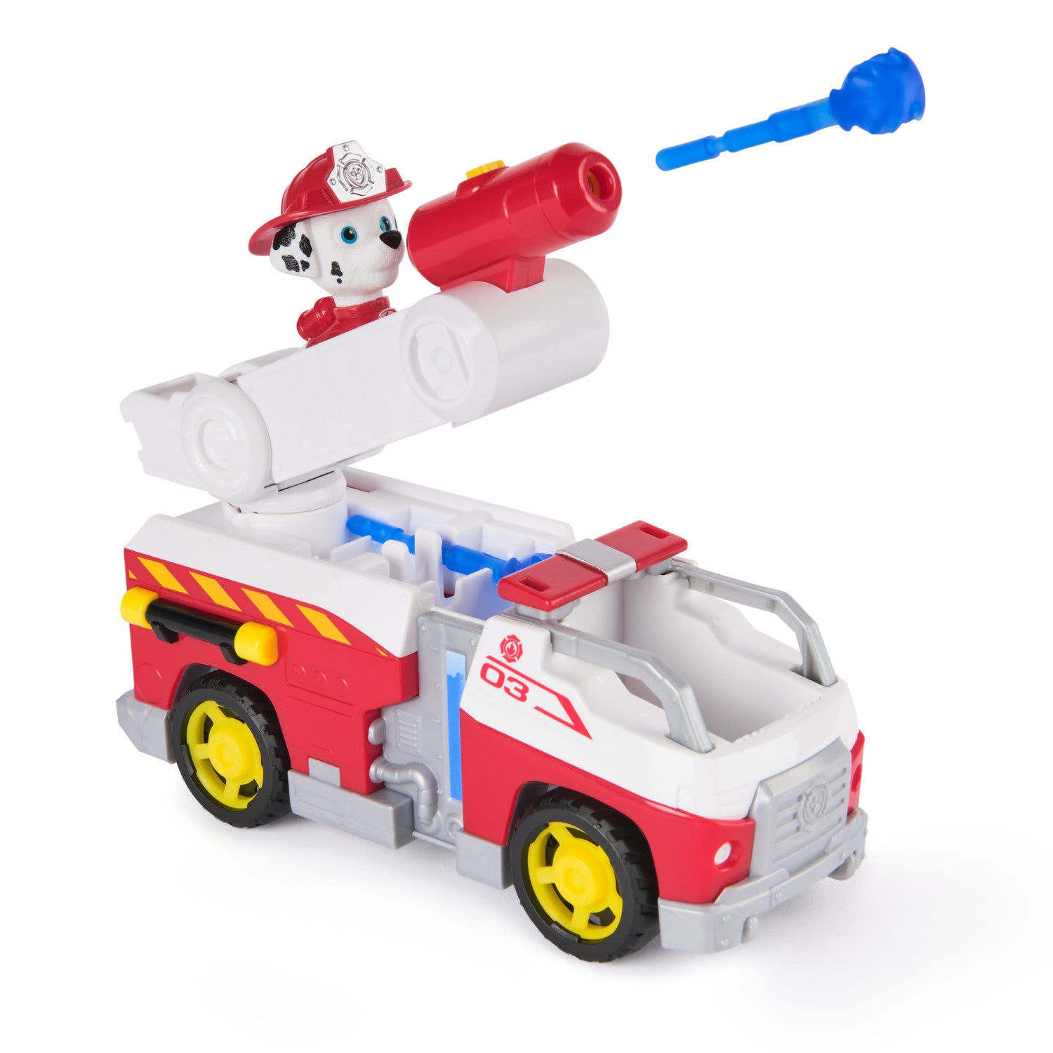 PAW Patrol Fire Rescue Camion dei Pompieri di Marshall con action figure, lanciamissili e camion giocattolo, giocattoli per bambini e bambine dai 3 anni in su