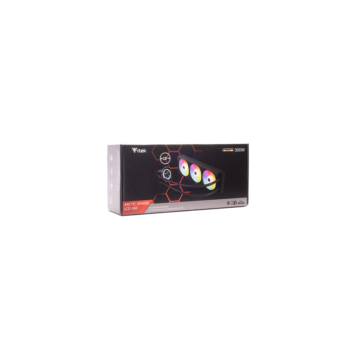 itek ARCTIC SPHERE LCD 360 Processore Kit di raffreddamento a liquido 12 cm Nero 1 pz