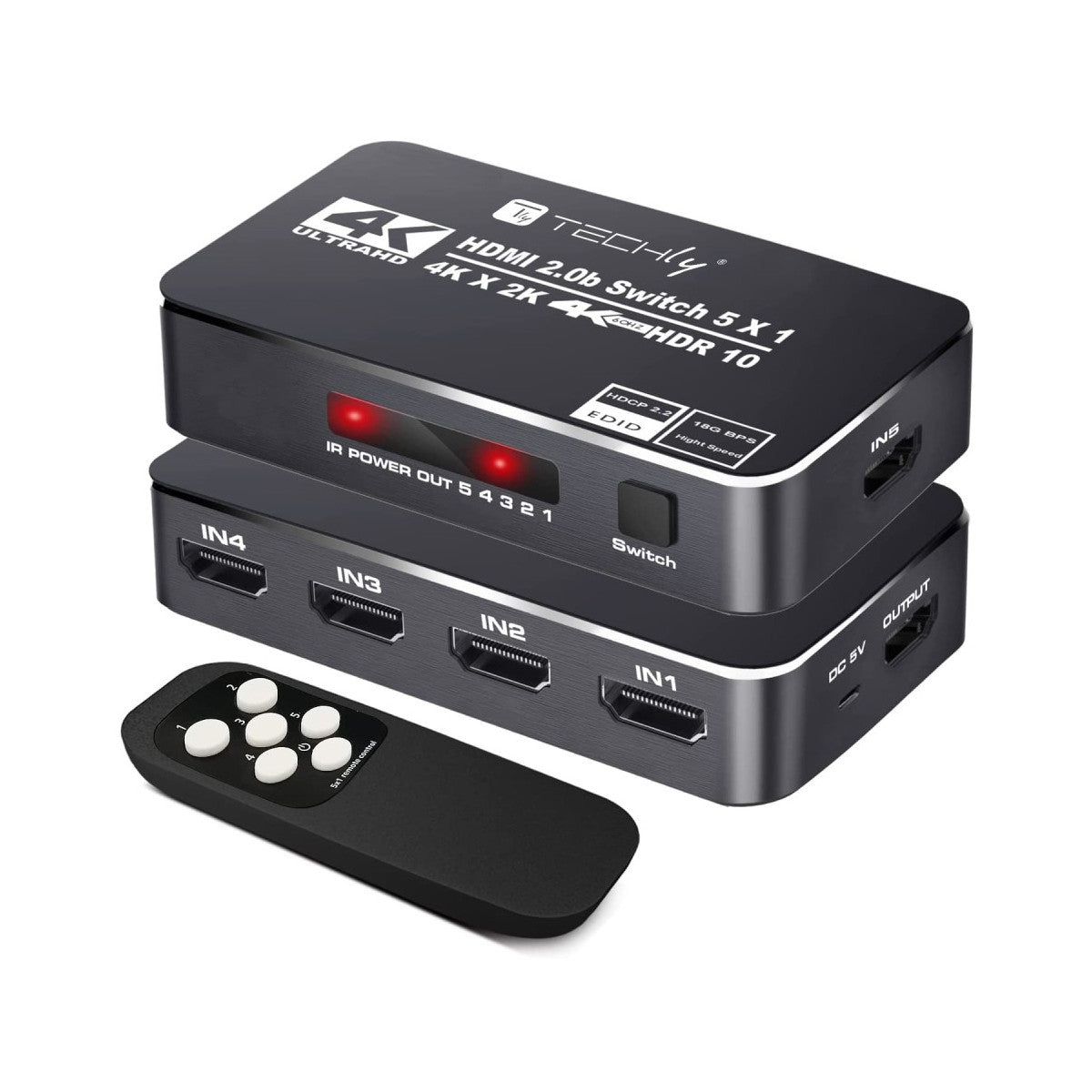 Techly IDATA HDMI2-4K5160B conmutador de vídeo HDMI