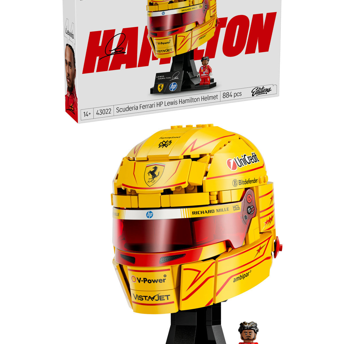 LEGO Editions 43022 Casco Di Lewis Hamilton Scuderia Ferrari HP, Con Minifigure F1 Da Collezione, Regalo Ragazzi E Fan 14
