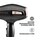 Bellissima Imetec My Pro P3 3400 Asciugacapelli, Motore professionale, Ionizzatore per Capelli morbidi e Idratati, Griglia Rivestita in Ceramica, Potenza 2400 Watt, Diffusore per capelli ricci