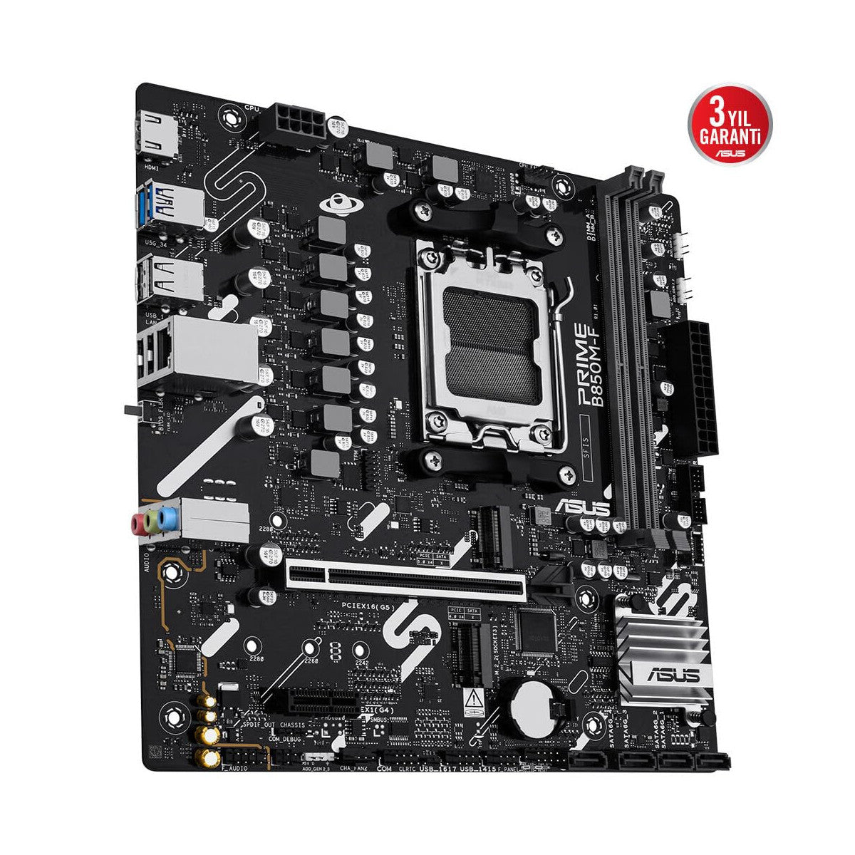 Asus Prime B850M-F Scheda Madre Micro-ATX AMD B850 Socket AM5 DDR5 PCIe 5.0 M.2 USB-C HDMI Aura Sync