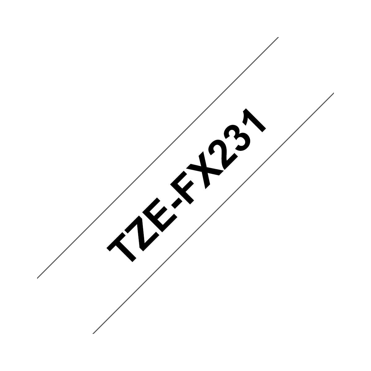 Brother TZE-FX231 nastro per etichettatrice Nero su bianco TZ