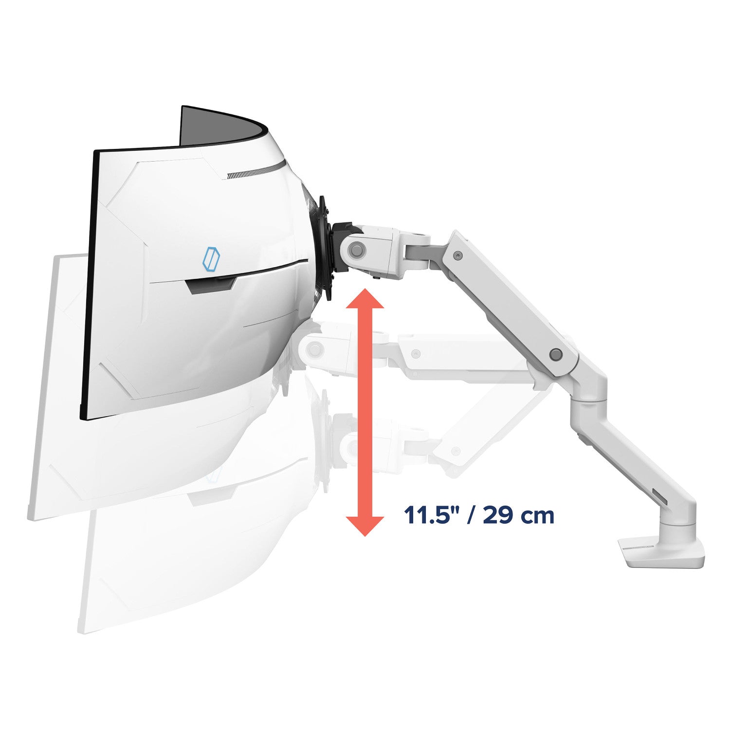 Ergotron HX Series HX ARM WITH VERY HEAVY DUTY PIVOT DESK 144,8 cm 57pollici Scrivania Bianco