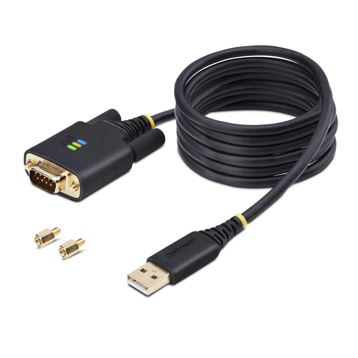 StarTech.com Cavo adattatore da USB a seriale da 2 m, ritenzione COM, viti/dadi intercambiabili, da USB-A a DB9 RS232, IC FTDI, protezione ESD, Windows/macOS/Linux