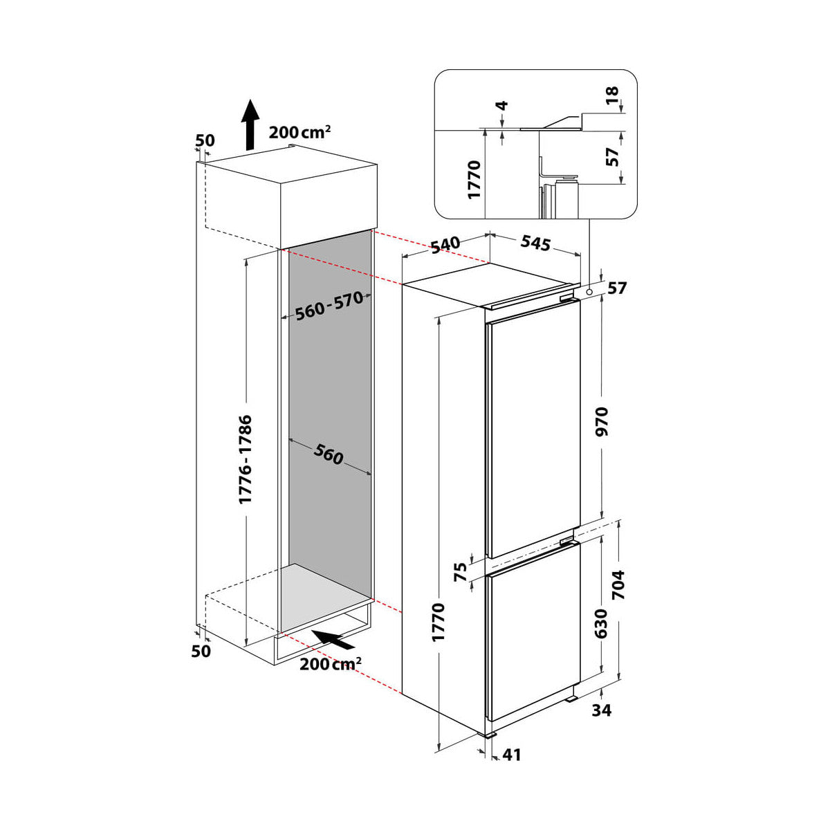 Hotpoint Ariston Frigorifero combinato ad incasso HAC18D031A1